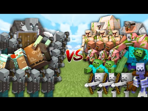 RAID vs ALL MOBS ARMY in Minecraft Mob Battle