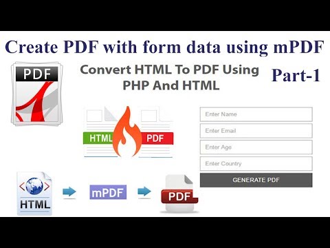 Create PDF with form data using mPDF library in PHP | Simple Example 