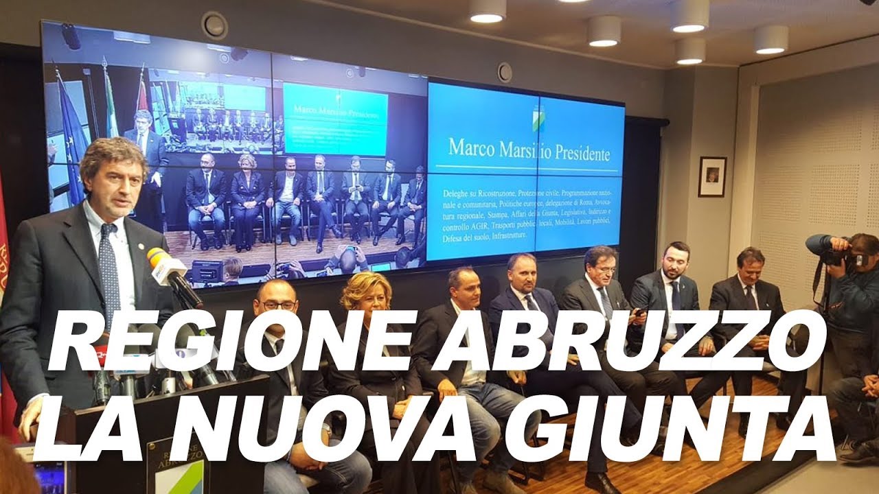 L’Aquila, Marco Marsilio presenta la Giunta Regionale