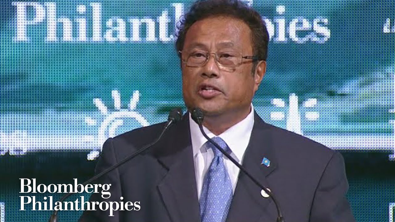 Palau President Tommy Remengesau at the Climate Summit for Local Leaders