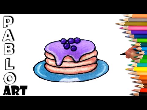 How to Make Stickers Pancakes at Home | Learn to Draw step by step