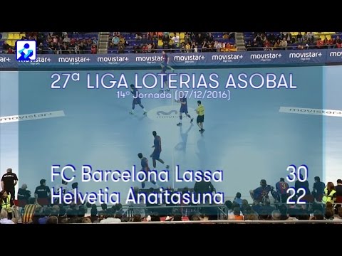 LIGA LOTERIAS ASOBAL J14 FC Barcelona Lassa - Helvetia Anaitasuna 30 -22