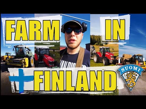 FARM IN FINLAND. Collecting straw in "Non stop" mode, bales, fertilizing, WET SILAGE.
