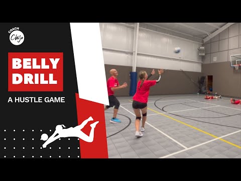 Volleyball Defense Drill - Belly Drill #volleyballdefensetechniques #volleyball #volleyballdrills