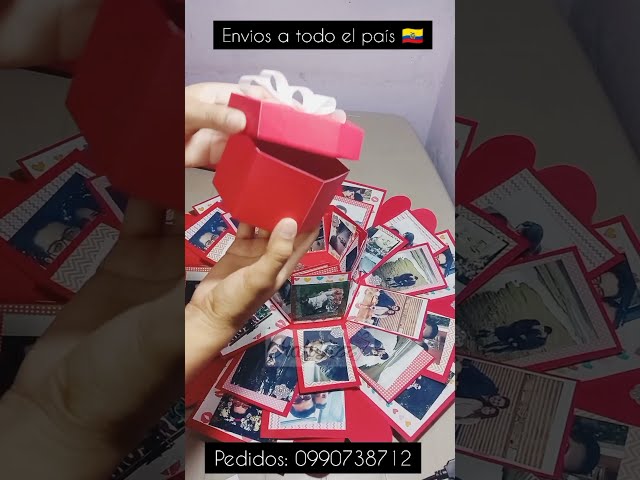 Vídeo relacionado con Caja de regalo creativa de 5 capas, caja sorpresa de 19,5 x 19,5 cm, caja explosiva para fotos y pequeños regalos creativos para San Valentín, cumpleaños, aniversario de boda (rosa)