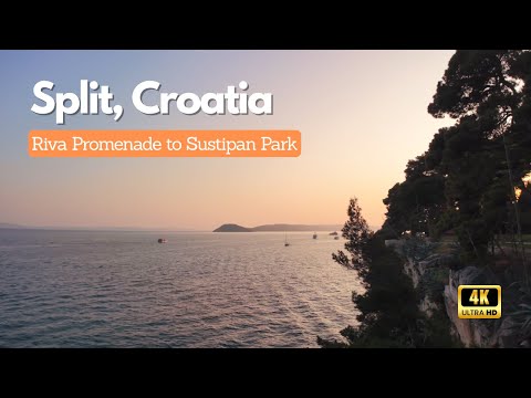Evening Walk in Split, Croatia | Riva Promenade to Sustipan Park in 4K 🌅🇭🇷