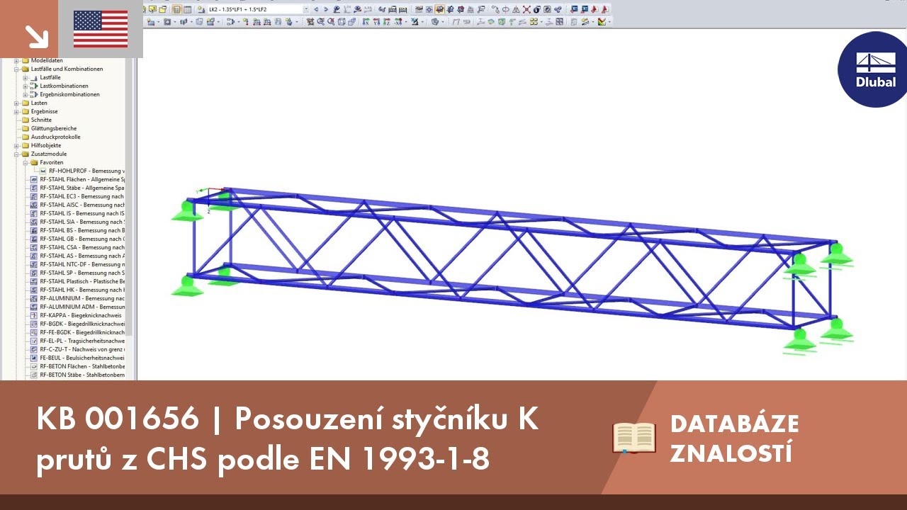 KB 001656 | Posouzení styčníku K prutů z CHS podle EN 1993-1-8