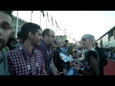 Nina Kraljic on Red Carpet Eurovision opening Stockholm Royal Palace