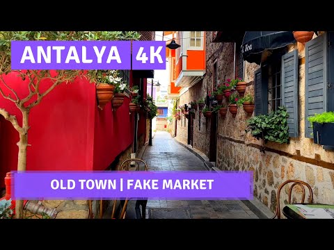 Antalya 2022 Fake Market - Old Town 13 June Walking Tour|4k UHD 60fps