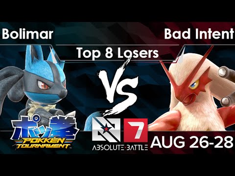 AB7 - Bolimar (Lucario) vs Bad Intent (Blaziken) Top 8 Losers - Pokken