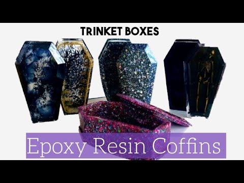 Epoxy Resin Coffin Trinket boxes **Halloween 2020** UK
