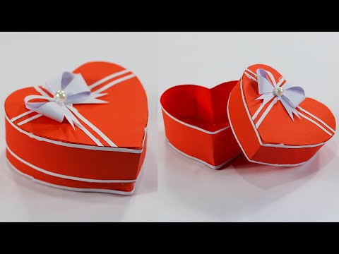 How To Make Heart Shaped Paper Gift Box - Heart Box - Paper Craft | Nusrat DIY Crafts