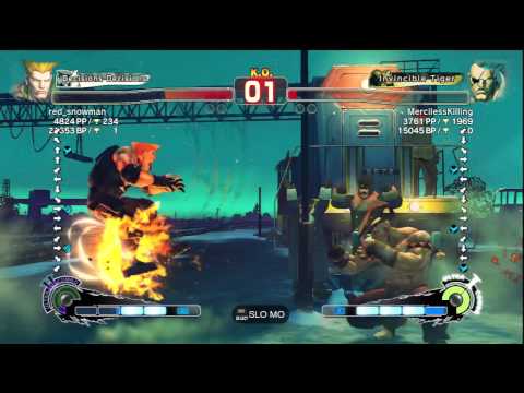 red_snowman (# 1 PSN Guile) vs Mercilesskilling (Sagat)