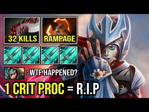WTF INFINITE CRIT Battlefury PA Instantly Delete Everyone with 32 Kills & Rampage Fun Build DotA 2