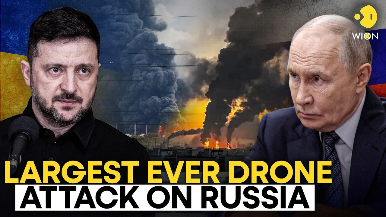 Russia-Ukraine War LIVE: 1000 Ukrainian Drones Target Moscow; Putin's Key Oil Refinery Burns | WION