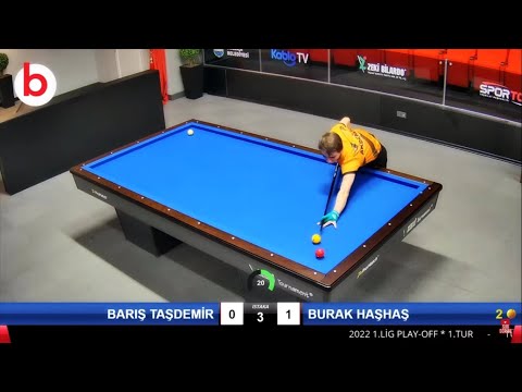 BURAK HAŞHAŞ vs BARIŞ TAŞDEMİR | 3 BANT BİLARDO ŞAMPİYONASI 1.LİG PLAY-OFF 2022 | 3cushion billiards