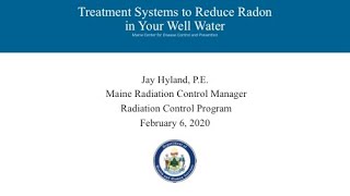 Treatment Systems to Reduce Radon and Radionuclides in Your Well Water