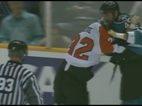 Riley Cote vs Jody Shelley Oct 18, 2008