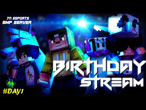 HAPPY BIRTHDAY TO ME  || MINECRAFT LIVE || 7N ESPORTS SMP SERVER || UDAY GAMING #DAY1