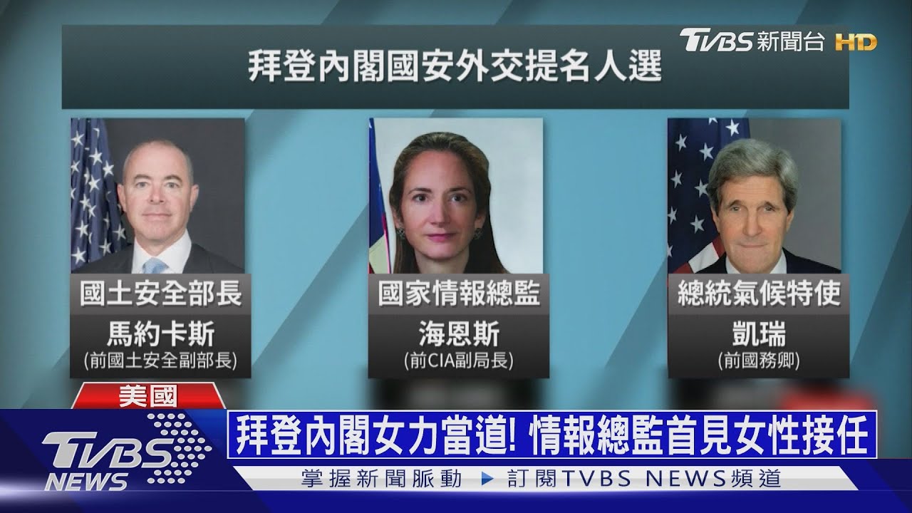 拜登內閣女力當道! 情報總監首見女性接任