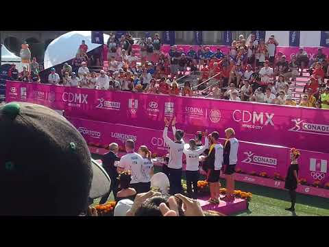 815 Kim Jongho, Song Yun Soo and South Korea's national anthem at the World Archery Championships