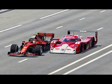 Ferrari F1 2019 vs Toyota GT-One - Drag Race