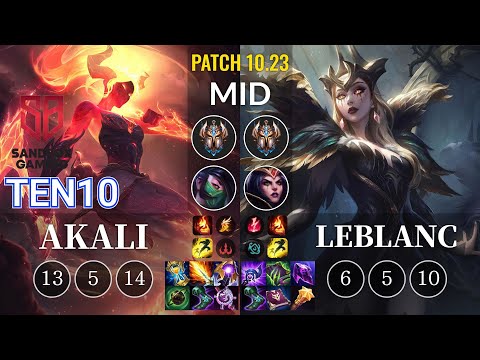 SB Ten10 Akali vs LeBlanc Mid - KR Patch 10.23