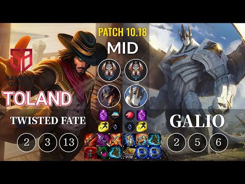 SB TolanD Twisted Fate vs Galio Mid - KR Patch 10.18