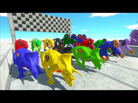 Superhero Quartet T-rex, Spino, KingKong, Triceratops Speed Race Champions Jurassic World Evolution