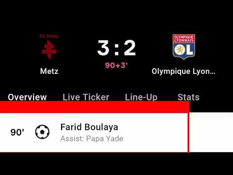 Farid Boulaya Goal Vs Lyon | Metz Vs Lyon | 3-2 |