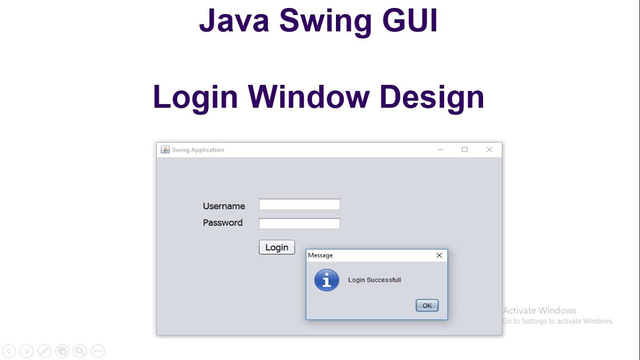 Login Window Design using Java Swing GUI