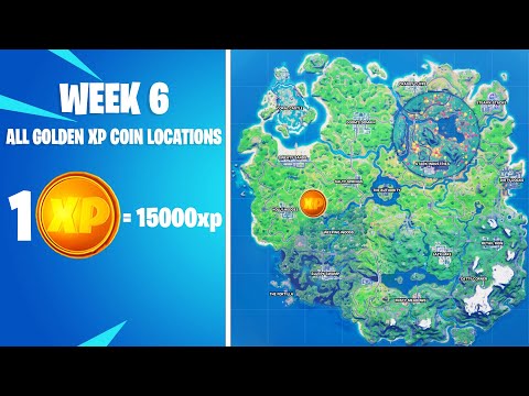 Week 6 All Golden Xp Coin Locations! Fortnite All Golden Xp Coin - Fortnite Season 4