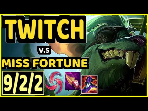 TWITCH vs MISS FORTUNE - 9/2/2 KDA BOTTOM ADC GAMEPLAY - EUW Ranked GRANDMASTER