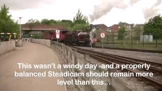 Swaying Bottom Heavy Steadicam Issue illustrated - filming a moving train