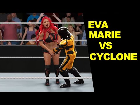WWE 2K17 Eva Marie vs Cyclone - Mixed Match