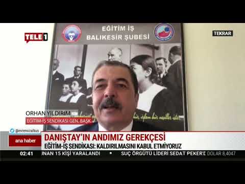 Genel Başkanımız Orhan Yıldırım, Danıştay`ın Öğrenci Andı ile ilgili gerekçeli kararını TELE 1 TV`de değerlendirdi. | EĞİTİM İŞ