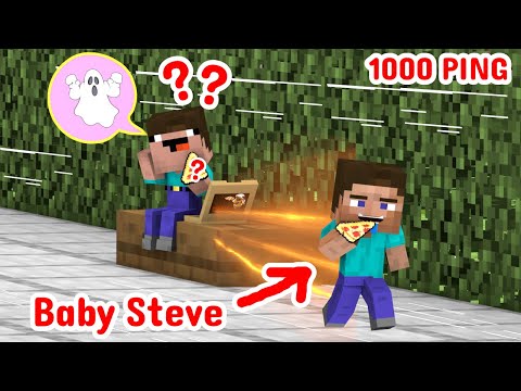 Minecraft On 1000 Ping - Baby Steve Becomes Quicksilver Saves Everyone