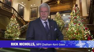 MPP Nicholls Wishes You a Merry Christmas & Happy New Year