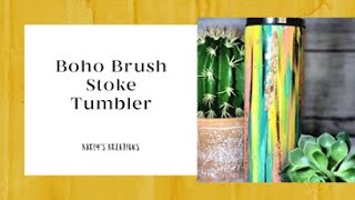 Boho Brush stroke tumbler