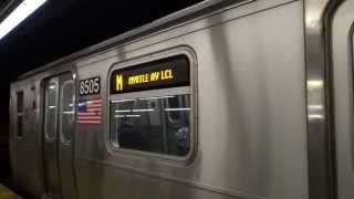 preview picture of video 'BMT Myrtle Aveue Local: Brooklyn bound R-160A-1 M local train @ Fresh Pond Road!'
