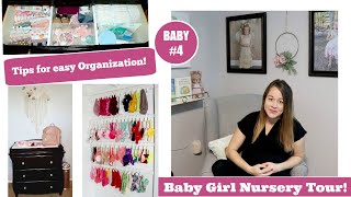 Baby Girl Nursery Tour| Inexpensive Organization Hacks!