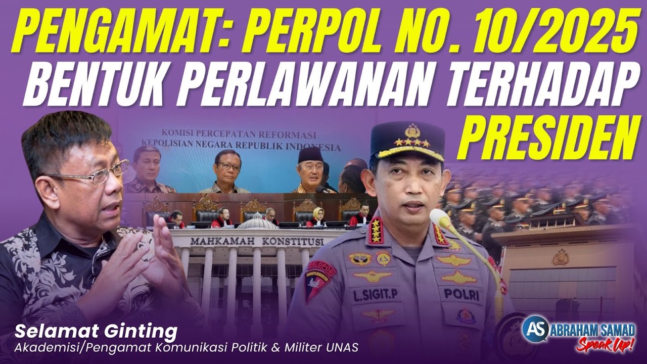 Selamat Ginting: Perpol Nomor 10 Tahun 2025 Bentuk Perlawanan Terhadap Presiden & Konstitusi