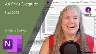 OneNote dictation and printing in A4 paper size