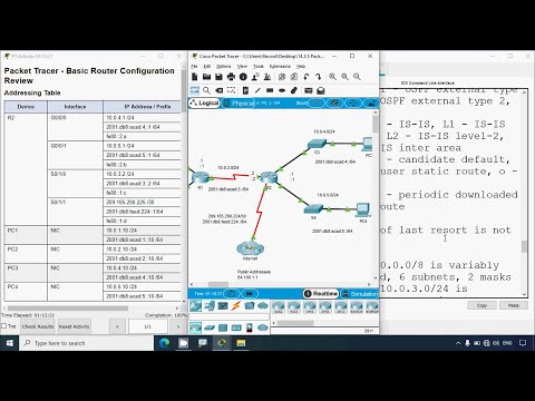 14.3.5 Packet Tracer - Basic Router Configuration Review
