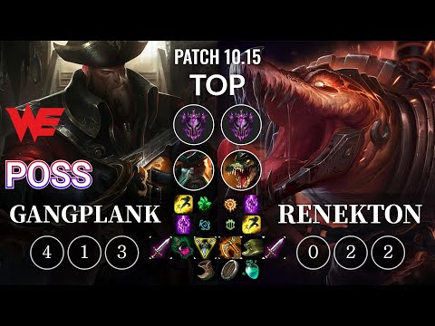 WE Poss Gangplank vs Renekton Top - KR Patch 10.15