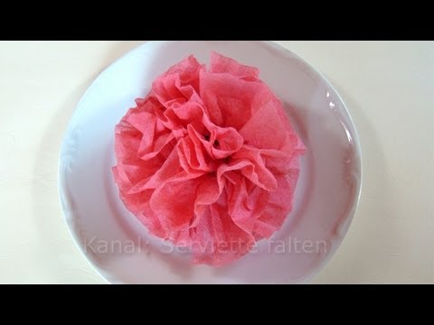 Servietten falten Rose / Blume - Einfache Deko für Hochzeit