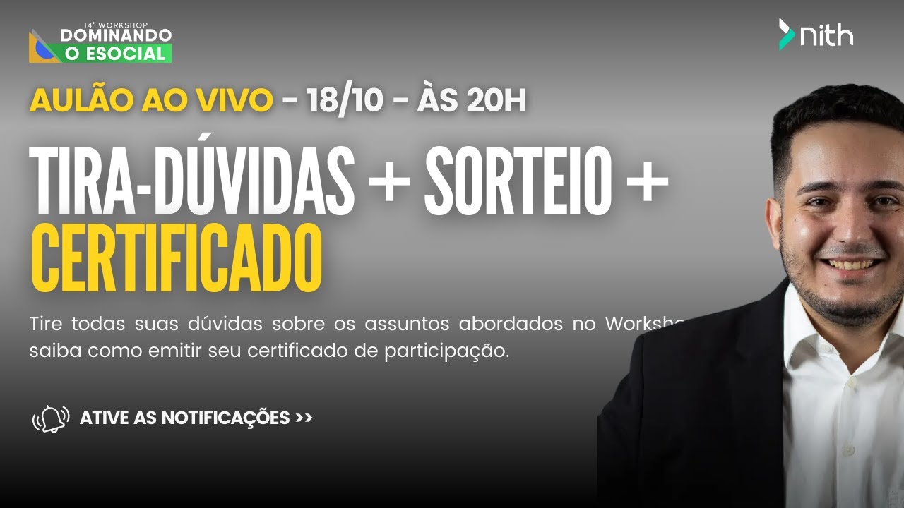 AULÃO TIRA-DÚVIDAS -  14º Workshop Dominando eSocial [18/10, às 20 horas] - 5º DIA