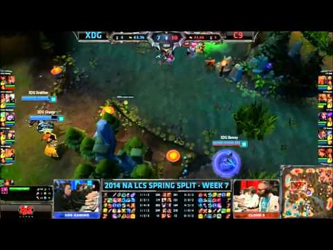 Highlights - Cloud 9 vs XDG Week 7 NA LCS Spring Split 2014 C9 vs XDG S4 W7 D1