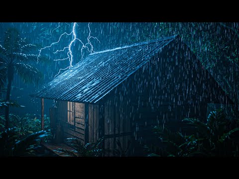 Rain Sounds For Sleeping - 99% Instantly Fall Asleep With Rain And Thunder Sound On Roof At Night
