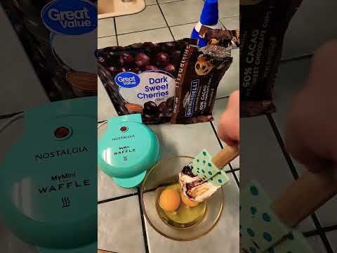 Dark Cherry Ghirardelli Chocolate Chaffle Valentines Day Breakfast Treat
